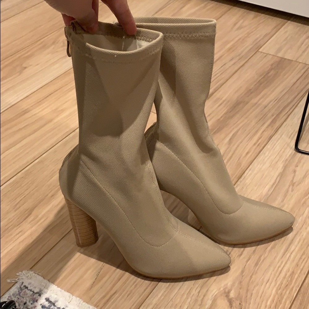 Tan sock boots